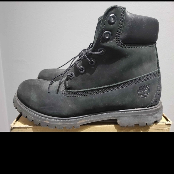TIMBERLAND- BLACK NUBUCK LEATHER BOOTS - Picture 2 of 7